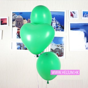 綠色 心形乳膠氣球
